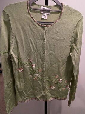 Vintage Oscar de la Renta Light Green Knit Top small